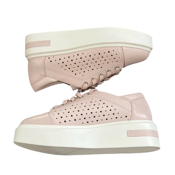 NEW Linea Paolo Kendra Platform Lace Up Casual Sneaker Pale Pink Suede - Picture 7 of 9